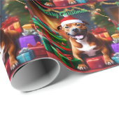 クリスマス（犬）スタッフォードのブル・テリア ラッピングペーパー (ロールコーナー)