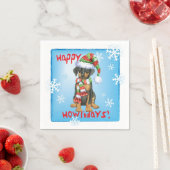 クリスマス（犬）ドーベルマン・ピンシェル スタンダードカクテルナプキン (インサイチュ)