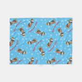 クリスマス（犬）ドーベルマン・ピンシェル フリースブランケット (正面(横))