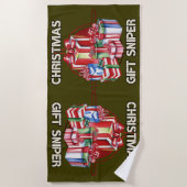 クリスマス，狙撃兵，贈り物，軍隊 ビーチタオル (正面)