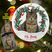 クリスマス 猫の写真のリースを作ろう
