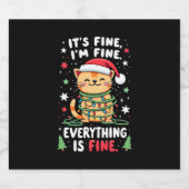 クリスマス+猫+ちゃん大丈夫だよ Tシャツ スパークリングワインラベル (シングルラベル)