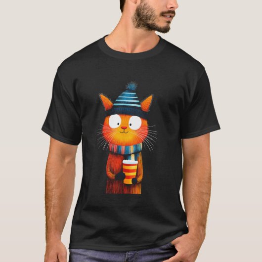 クリスマス 猫 ねこ キテン ネコ ネコちゃん ネコ様 ウィン Tシャツ (正面)