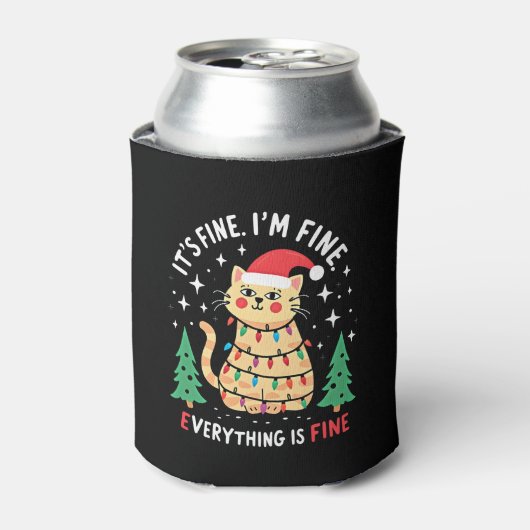 クリスマス+猫+グッズ It's Fine I'm Fine Everything Is Fine 缶クーラー (缶正面)