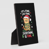 クリスマス+猫+デザイン It's Fine I'm Fine Everything Is Fine フォトプラーク (側面)
