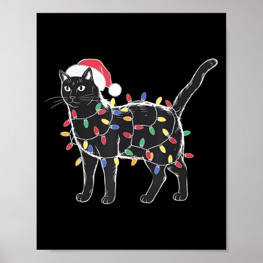 クリスマス 猫 メンズ レディース キッズ ポスター (正面)