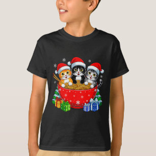 クリスマス 猫 ラーメン 子猫 アニメ Xmas メンズ レディース Tシャツ