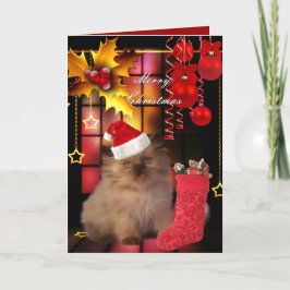 クリスマス+猫+帽子カード シーズンカード