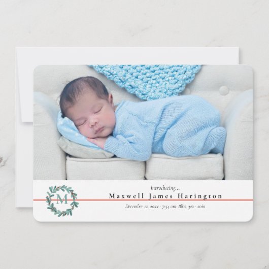 クリスマス·生まれたばかりのフォト·バースの発表 案内状 (正面)