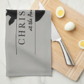 クリスマス……田舎，森林，牡鹿 キッチンタオル (四つ折り)