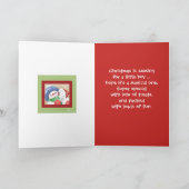 クリスマス、男の子、雪の子供および子犬、 シーズンカード (内部)