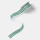 クリスマス 白と緑のストライプ サテンリボン (裏面)