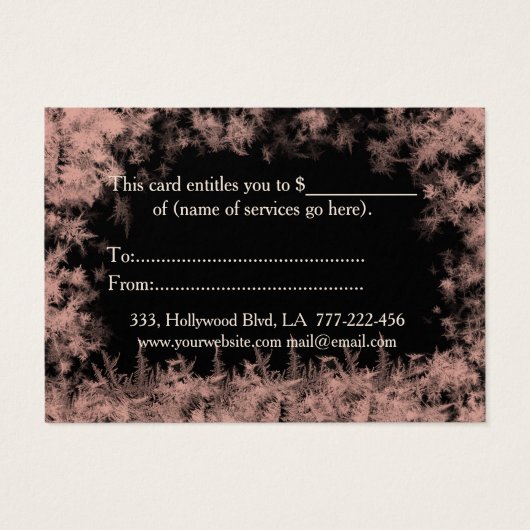 クリスマス/祝日バラ金ゴールドフロストギフト券 (裏面)