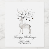 クリスマス、祝日、トナカイ、クリスマスプレゼント ワインラベル (シングルラベル)