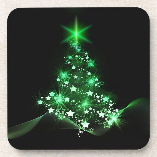 クリスマス，祝日，喜び，緑の色，木の飾り コースター (正面)