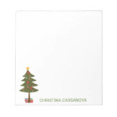 クリスマス | 祝祭的なホリデークリスマスツリー ノートパッド (正面)