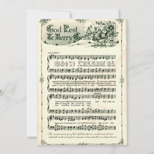 クリスマス、神の残り皆メリーさんヴィンテージ シーズンカード (正面)