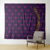 クリスマス | 祭りの木 | 紫の背景 タペストリー (インサイチュ(横))