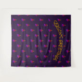 クリスマス | 祭りの木 | 紫の背景 タペストリー (正面(横))