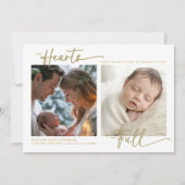 クリスマス　私たちの心は金　家族　赤ちゃん　２枚の写真 シーズンカード (正面)