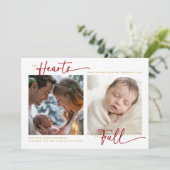 クリスマス 私たちの心 赤と金 ファミリー ベイビー 2枚の写真 (スタンド正面)