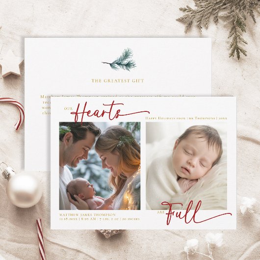 クリスマス 私たちの心 赤と金 ファミリー ベイビー 2枚の写真