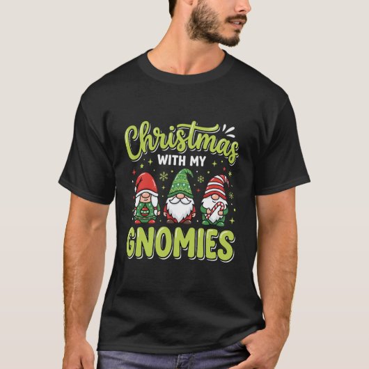 クリスマス+私のノームたち+ノームの休日 Tシャツ (正面)