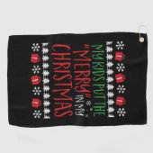 クリスマス – 私の子供たちは私のメリークリスマスに入れる ゴルフタオル (横)