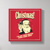 クリスマス:私は得ここにあなたの休日の精神がある キャンバスプリント (正面)