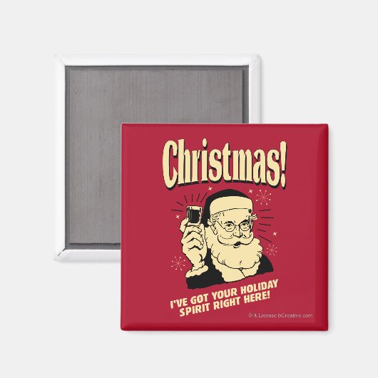 クリスマス:私は得ここにあなたの休日の精神がある マグネット (正面/裏面)