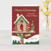 クリスマス、私は、かわいい巣箱動きました カード (黄色い花)