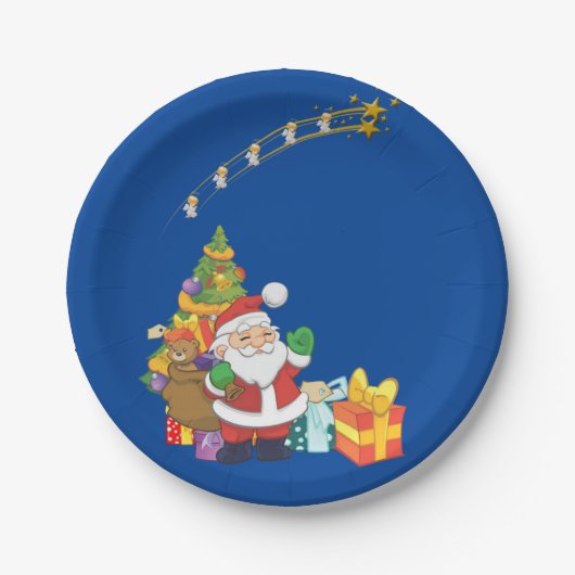 クリスマス 紙皿 サンタ (正面)