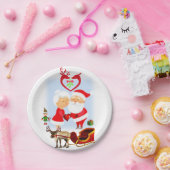 クリスマス 紙皿 サンタ (パーティー)