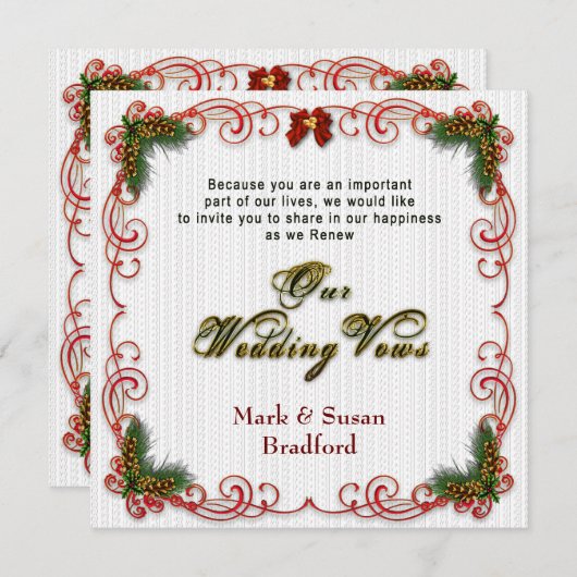 クリスマス・結婚ホリデーの誓い招待状 招待状 (正面/裏面)