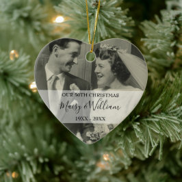 クリスマス+結婚式の記念日ギフト セラミックオーナメント