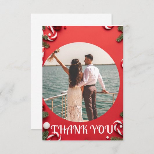 クリスマス 結婚式 オーダーメイド カスタム サンキューカード (正面/裏面)