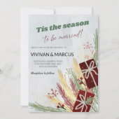 クリスマス 結婚式 Tis the Season to Be Married 招待状 (正面)