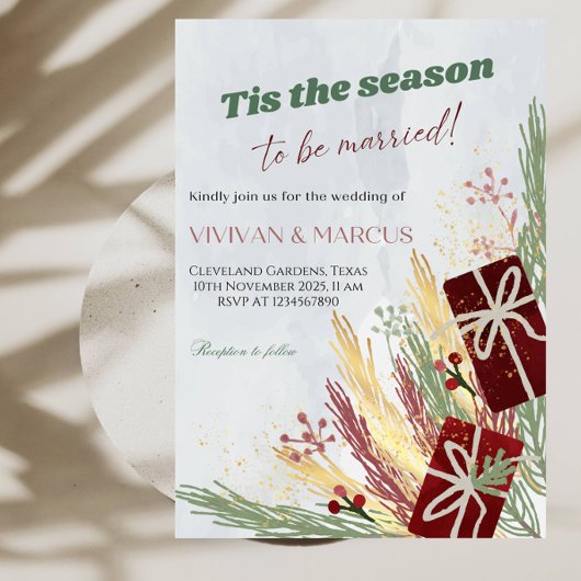 クリスマス 結婚式 Tis the Season to Be Married 招待状