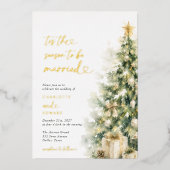 クリスマス 結婚式 Tis The Season To Be Married 箔招待状 (正面)
