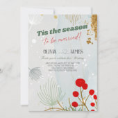 クリスマス 結婚式 'Tis the Season to Be Married Christmas  招待状 (正面)