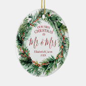 クリスマス 結婚記念写真リース セラミックオーナメント (右)