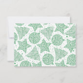 クリスマス(緑と白)のクリスマス用フォトカード 招待状 (裏面)