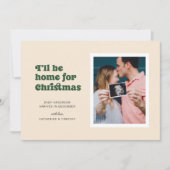 クリスマス（緑）妊娠で帰省 案内状 (正面)