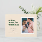 クリスマス（緑）妊娠で帰省 案内状 (スタンド正面)