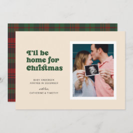 クリスマス（緑）妊娠で帰省 案内状