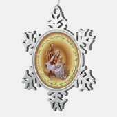 クリスマス~聖家~出生~*~ スノーフレークピューターオーナメント (右)