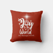 クリスマス 聖誕 喜びに満ちた世界 赤と白 クッション (正面)