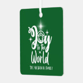 クリスマス 聖誕 喜びの世界 緑と白 メタルオーナメント (正面左)