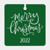 クリスマス 聖誕 喜びの世界 緑と白 メタルオーナメント (裏面)