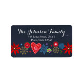 クリスマス |花と雪 |住所 シール (正面)